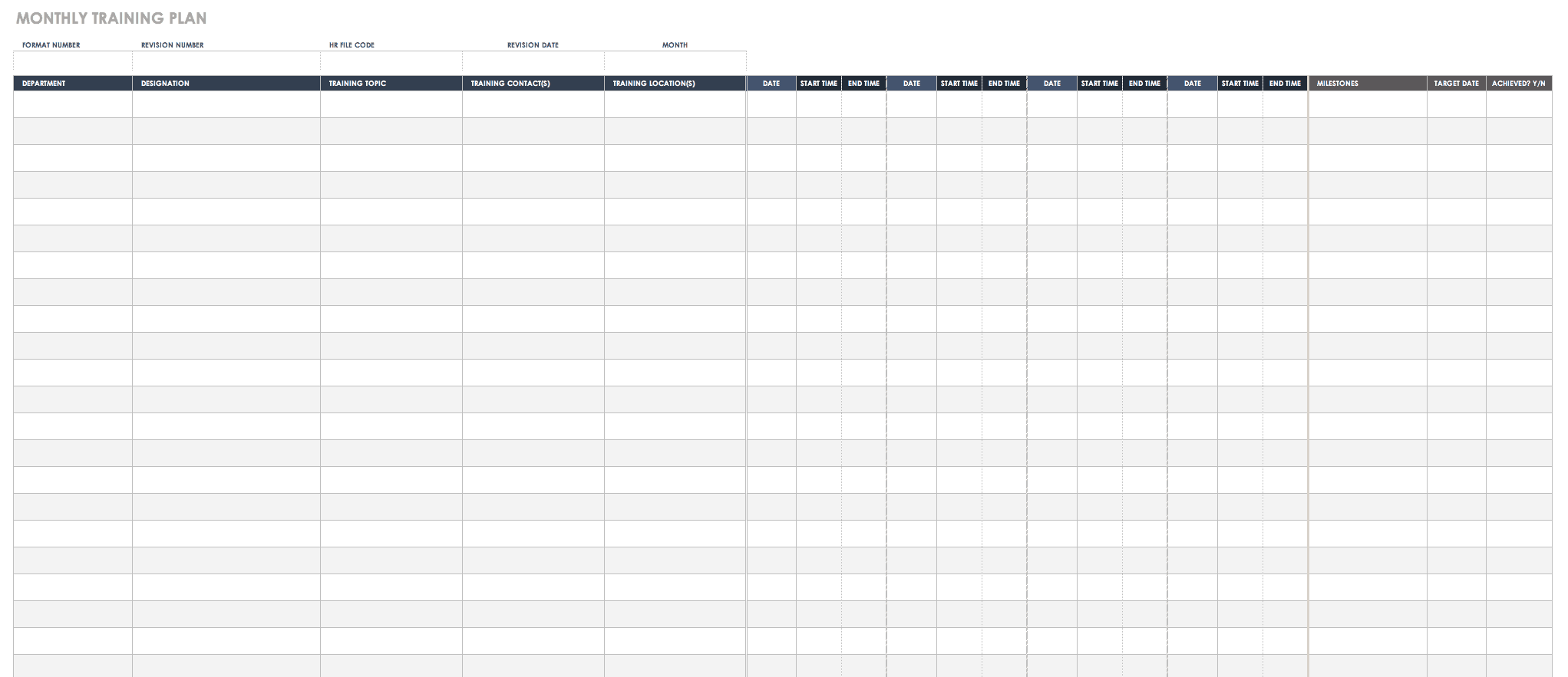 Trainingsplan Beispiel